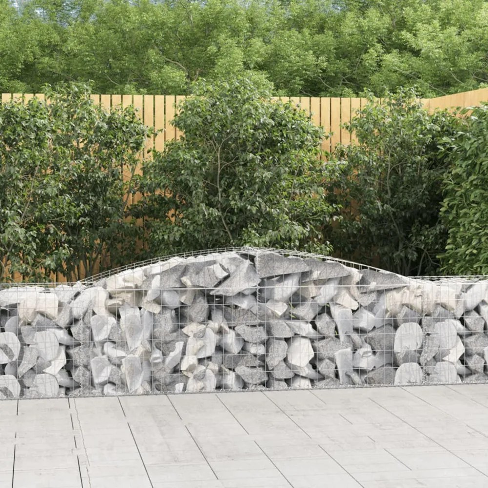 vidaXL 5 db íves horganyzott vas gabion kosár 400x50x60/80 cm