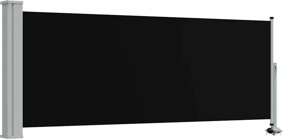 vidaXL fekete behúzható oldalsó terasz napellenző 100 x 300 cm