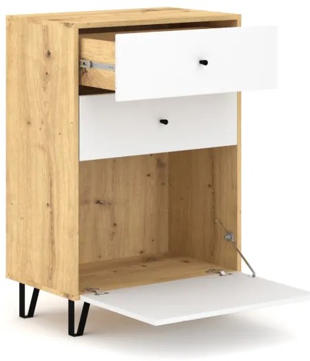 BILBAO SZAFKA BL18 DĄB ARTISAN/BIAŁY MAT