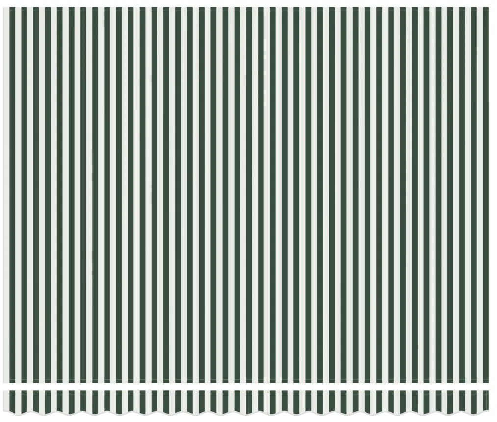 Manuális behúzható napellenző LED-del, zöld és fehér, 400x300 cm