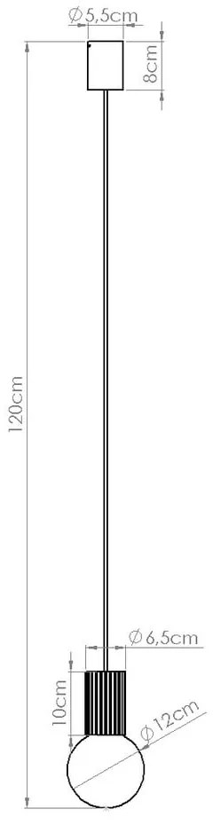 Krémszínű függőlámpa üveg búrával ø 12 cm Orbital – Sollux
