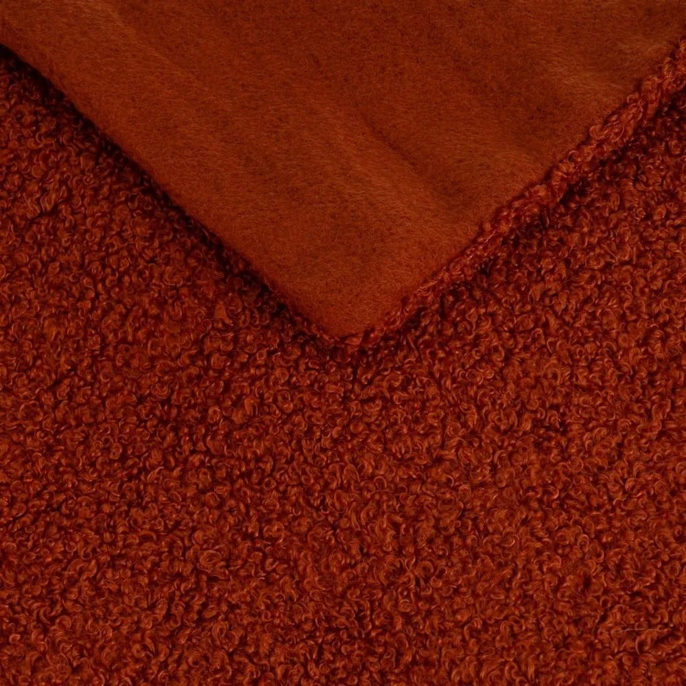 Téglavörös sherpa takaró 130x160 cm Sherpa Bouclé – Casa Selección
