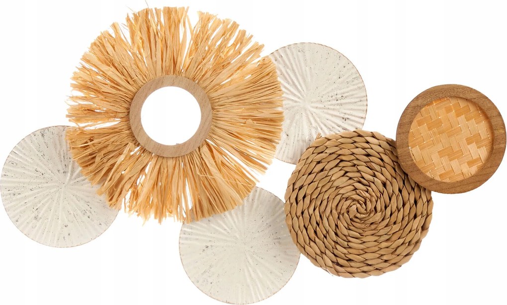 Boho Függesztett Fali Dekoráció Természetes Barna 65 x 40 cm