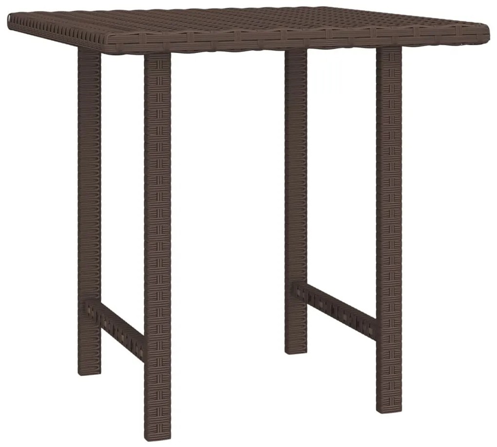 3 db barna polyrattan kerti kisasztal