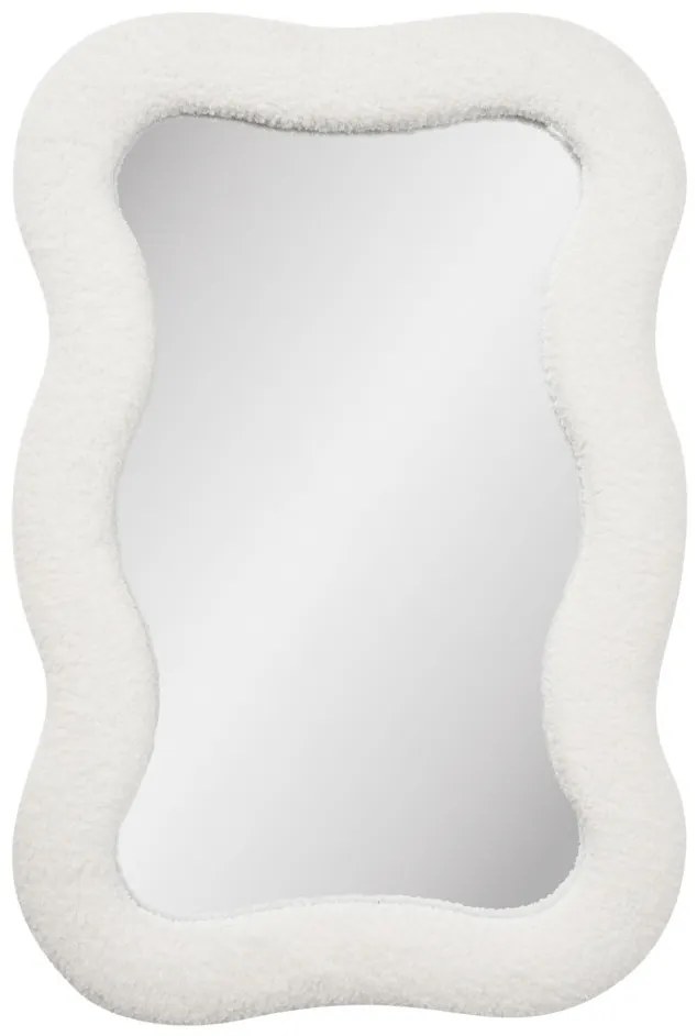 Bosaro tükör, plüss, fehér, 80x54 cm