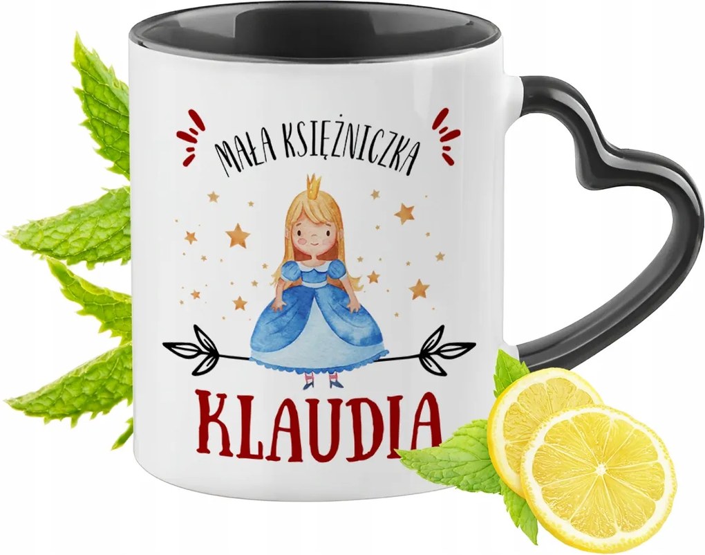 Fekete bögre szív alakú füllel Klaudiának Ideális Ajándék