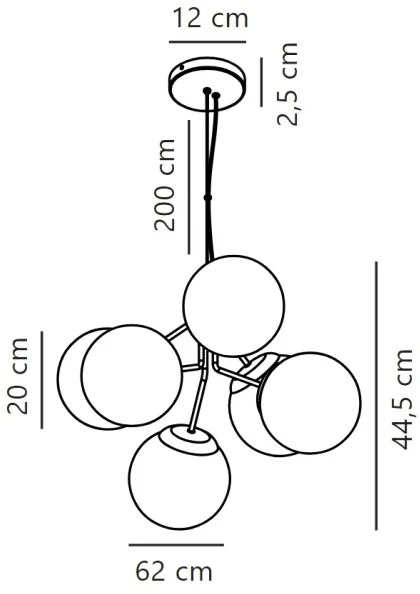 Nordlux - Csillár zsinóron IVONA 6xE27/28W/230V arany