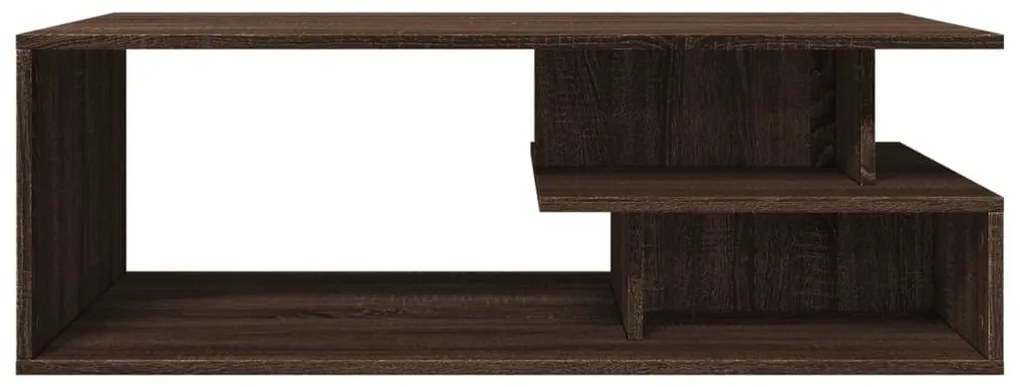 Barna tölgyszínű szerelt fa dohányzóasztal 102x55x35 cm