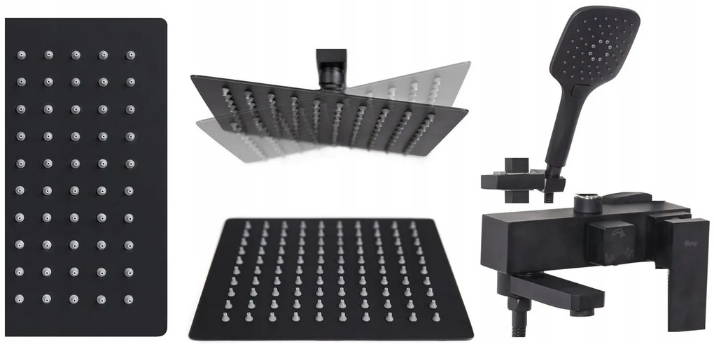 Zuhanyszett REA Fort black mat