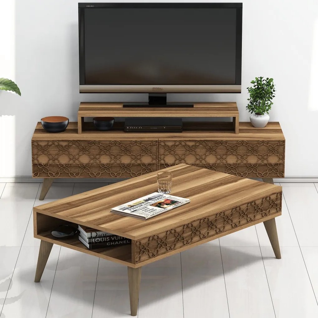 City nappali bútorszett, dió, 140 cm – TR845HCT5206
