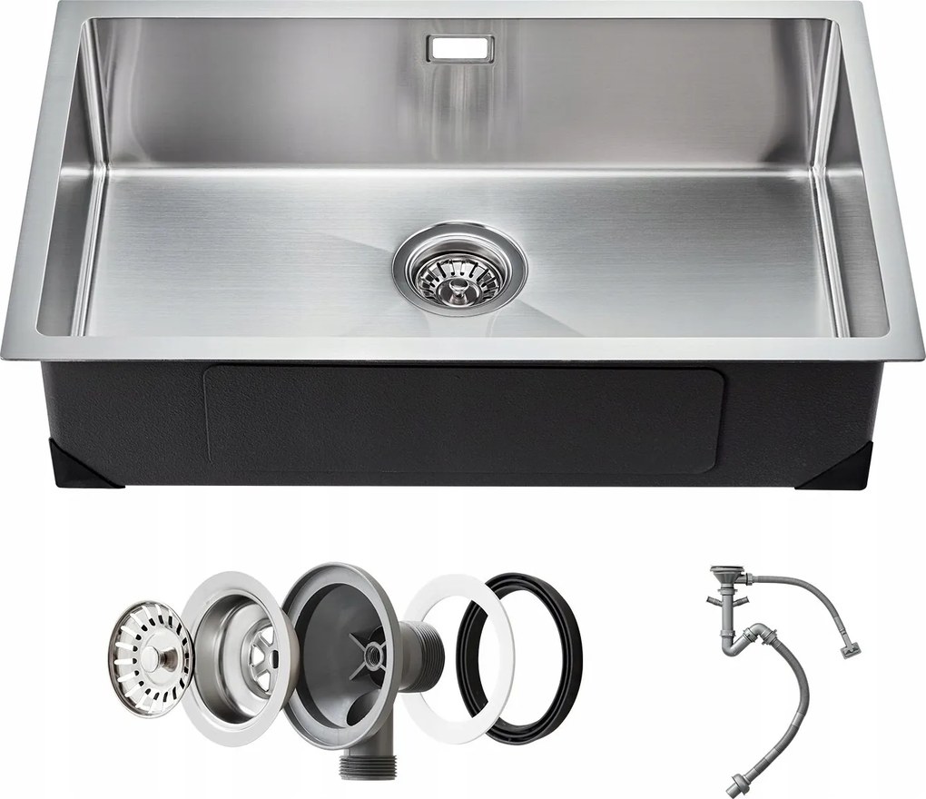 Gasztronómiai mosogató medence háztartási mosogató 70 x 43 cm acél