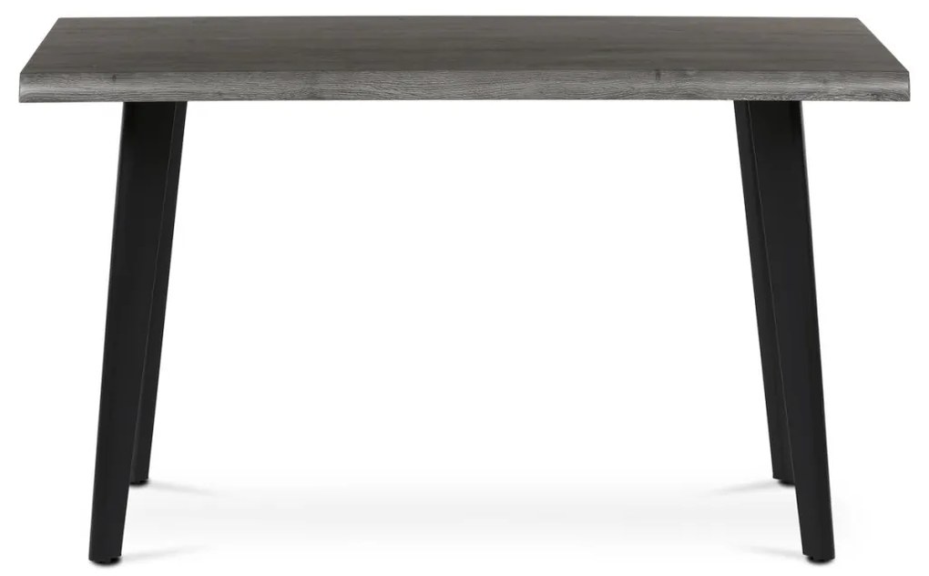 Masă de sufragerie, 130x80x75 cm, blat MDF, decor stejar gri, picioare metalice