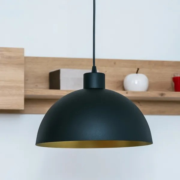 Kábelre függesztett csillár VESPER 1xE27/15W/230 átm. 30 cm fekete/arany