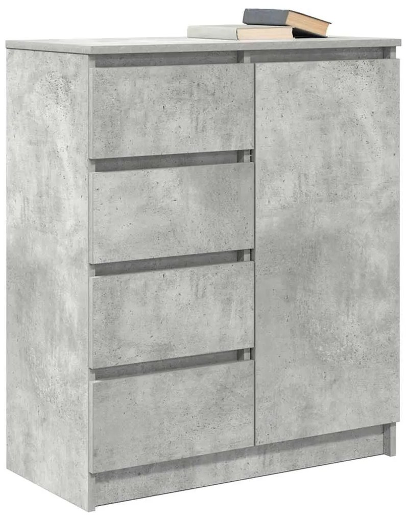 betonszürke szerelt fa tálalószekrény fiókos 71x35x84 cm