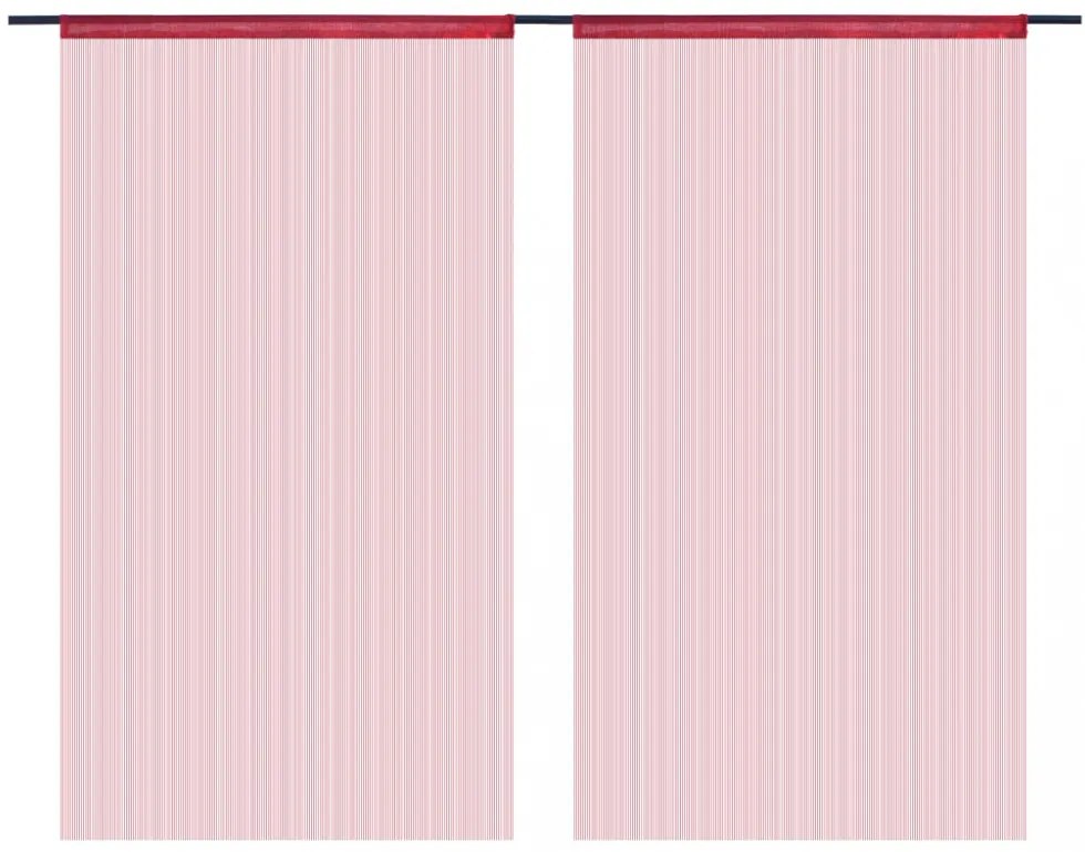 2 db burgundi vörös zsinórfüggöny 140 x 250 cm
