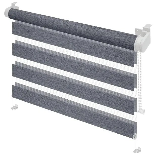 Antracitszürke nappali-éjszakai roló 42,5x150 cm Zebra Silvalin – Gardinia