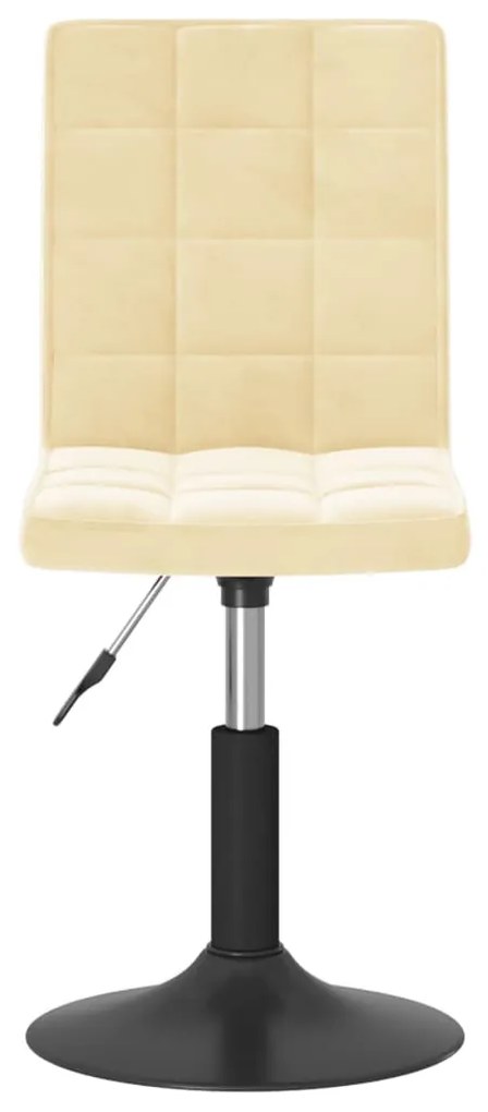 6 db krémszínű bársony forgó étkezőszék