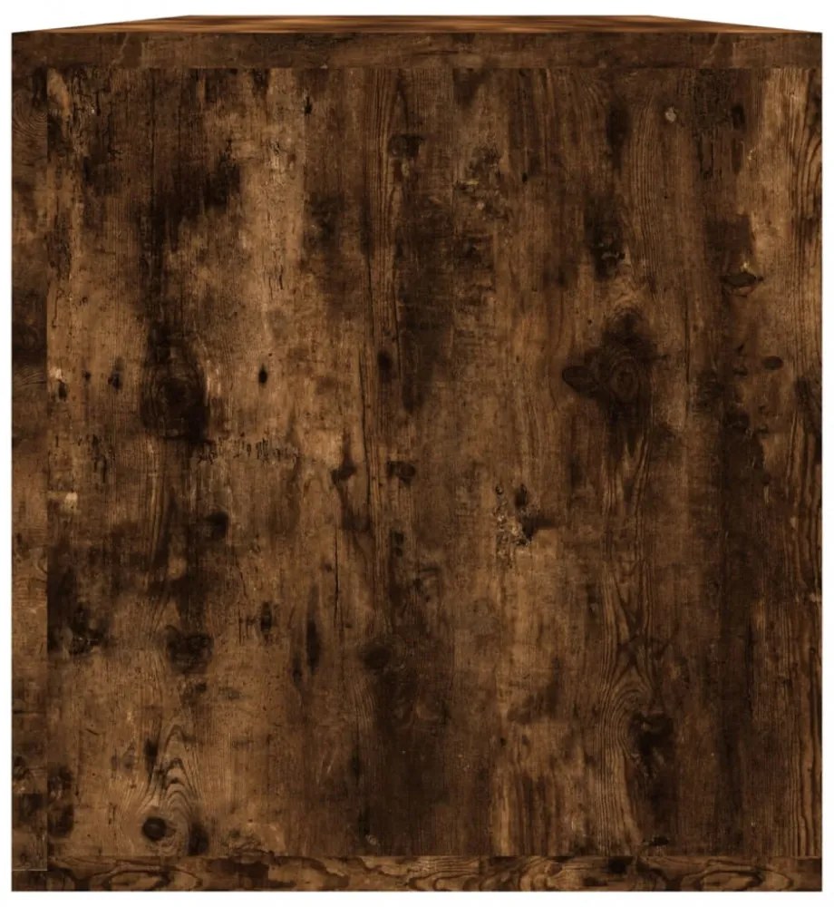 füstös tölgy színű szerelt fa lemeztároló doboz 71 x 34 x 36 cm