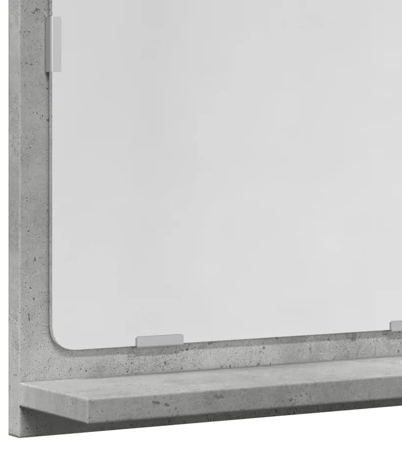 betonszürke szerelt fa tükrös fürdőszobaszekrény 40x11x37 cm