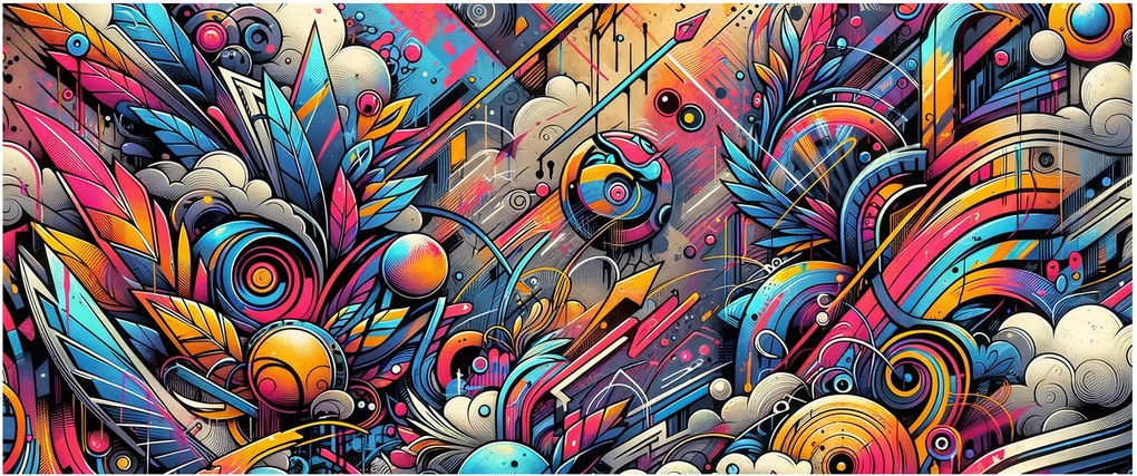 Kép - Színes graffiti (120x50 cm)