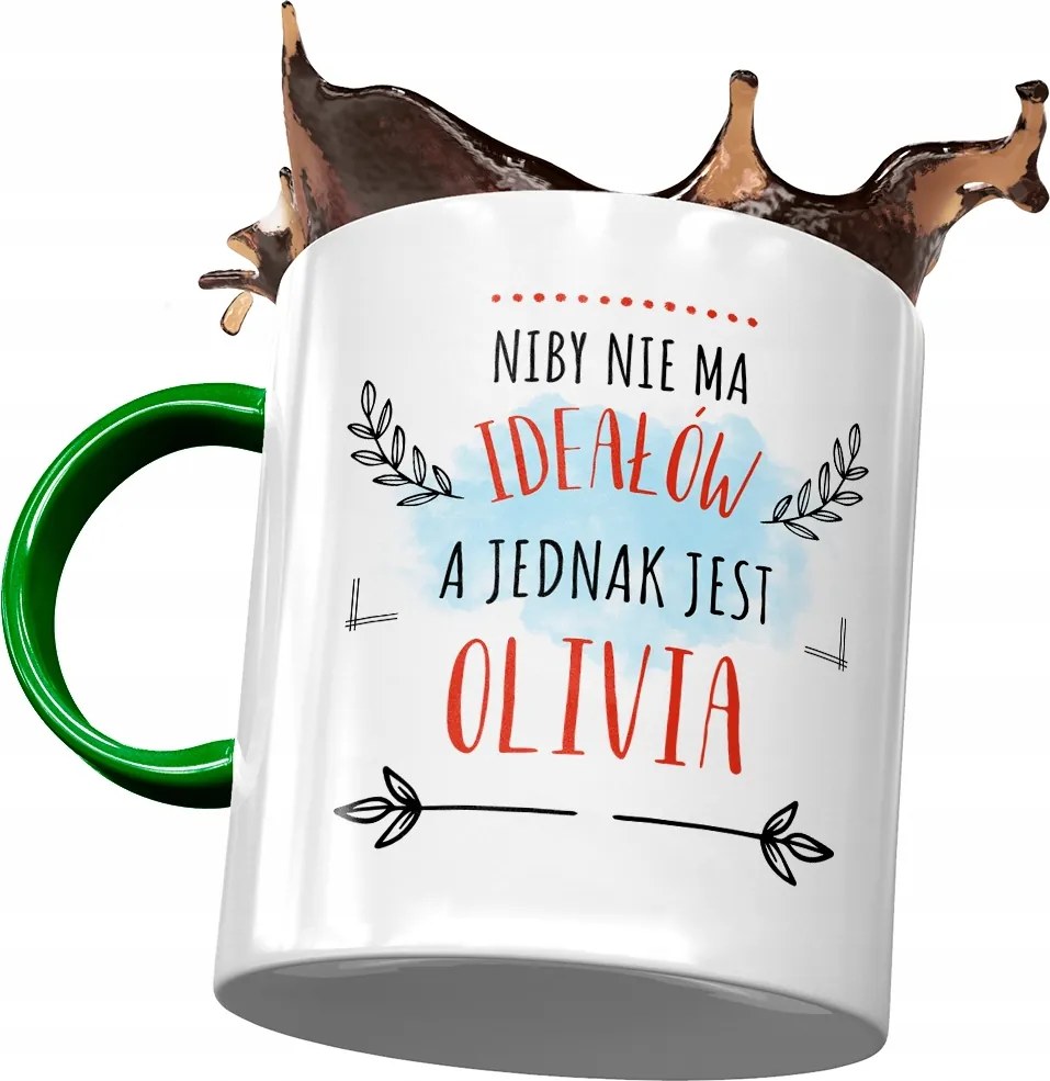 Zöld Bögre Olivia Barátnő Feleség Ajándék Nyomtatott Fotóval