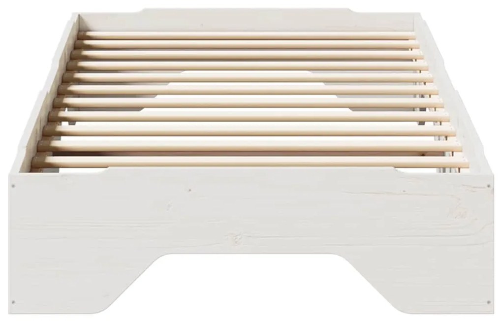 vidaXL ágy matrac nélkül rakásolható fehér 90x200 cm tömör fa