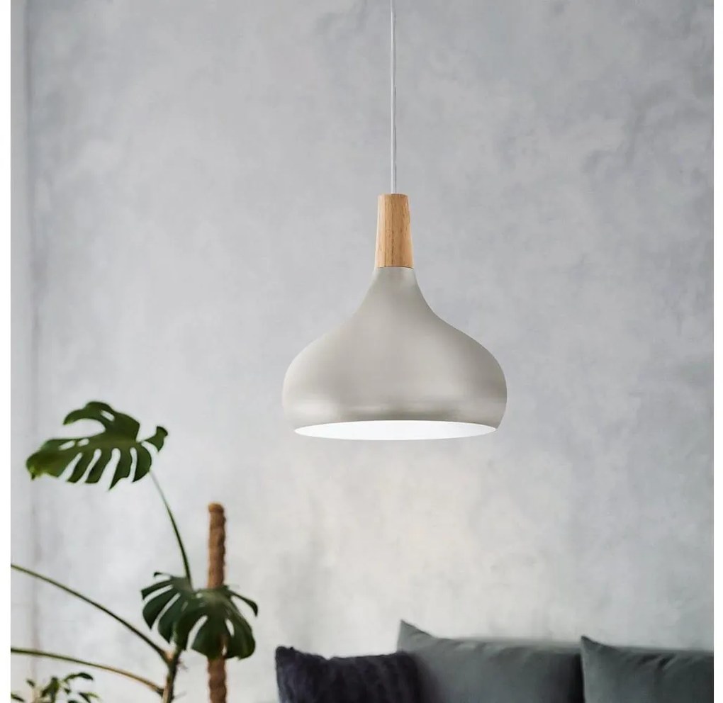 Eglo 901181 - Kábellel függesztett SABINAR csillár 1xE27/60W/230V, átm. 28 cm, ezüstszínű
