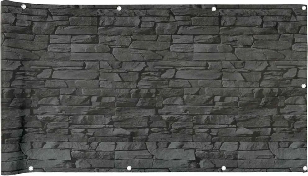 vidaXL szürke párkányköves PVC belátás elleni erkélyparaván 600x120 cm