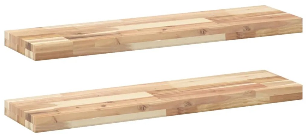 2 db kezeletlen tömör akácfa függőpolc 100 x 20 x 4 cm