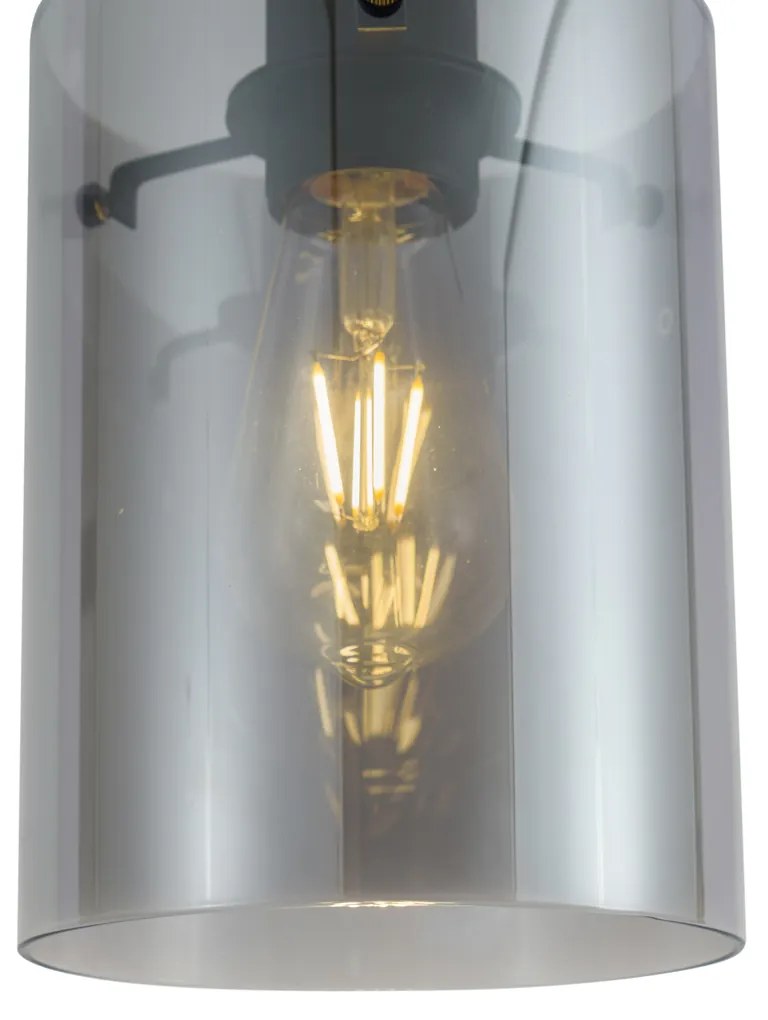 Modern fekete spotlámpa füstüveggel 1 fázisú sínrendszerhez - Iconic Dome