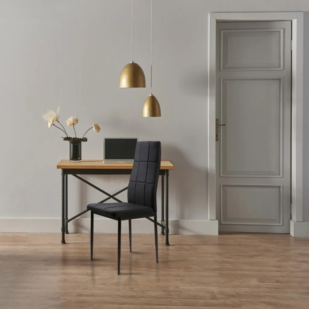 4 db-os magas háttámlájú fekete szövet étkezőszék