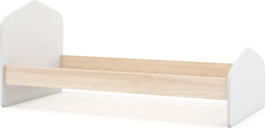 Fehér-natúr színű gyerekágy borovi fenyő dekorral 90x190 cm Estefania – Marckeric