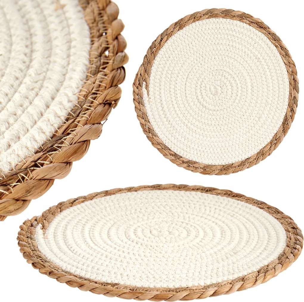 Kerek Asztali Alátét 30 cm Bézs Dekoratív Tányértartó