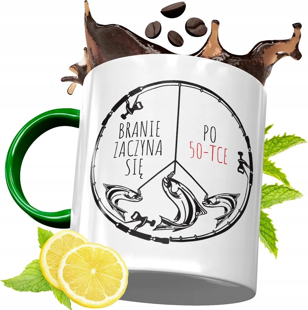 Zöld Bögre Horgászoknak Ajándékba, fényképes nyomattal