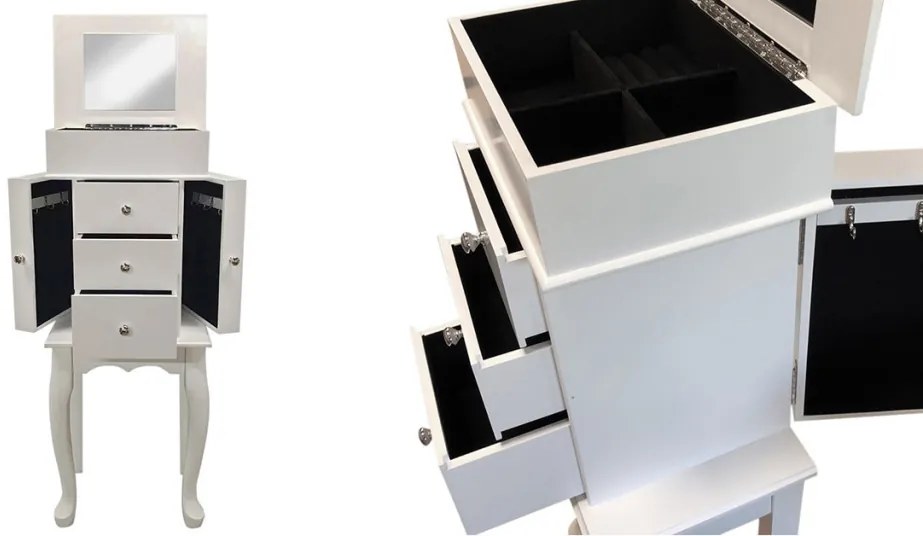 Ékszertartó szekrény, fehér