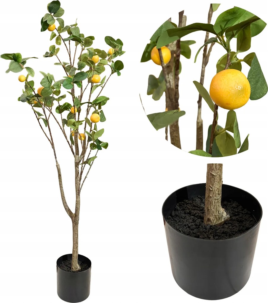 Mesterséges Citromfa 120cm Nagy Citrom Növény, Mint Egy Élő Realisztikus