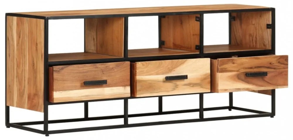 tömör akácfa TV-szekrény 110 x 30 x 45 cm