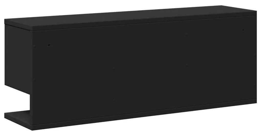 fekete szerelt fa faliszekrény 80 x 20 x 30 cm