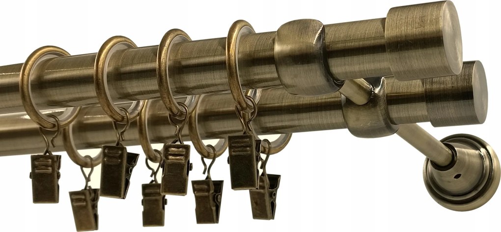 Fém Függönykarnis 19+19mm MIX Végek Arany Antik 240cm Smart galvanizált