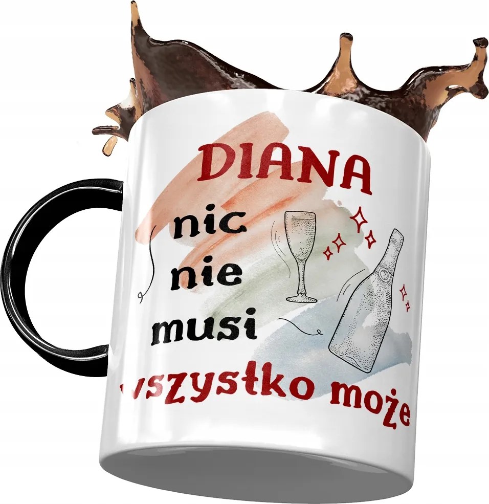 Fekete Bögre Diana Barátnő Feleség Ajándék Nyomtatott Fotóval