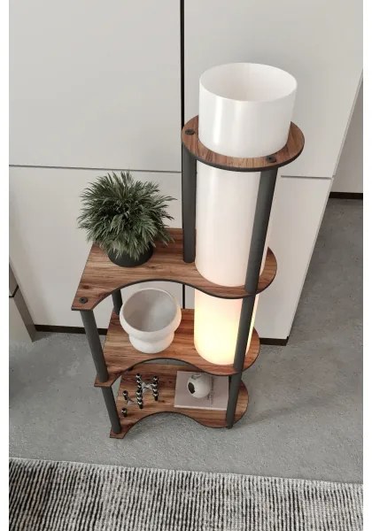 Polcos állólámpa NOTO 1xE27/40W/230V barna/fekete