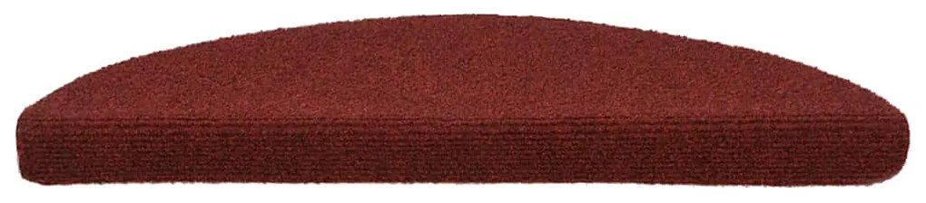 öntapadós lépcsőszőnyegek 30 db 56 x 17 x 3 cm bordói félkör alakú