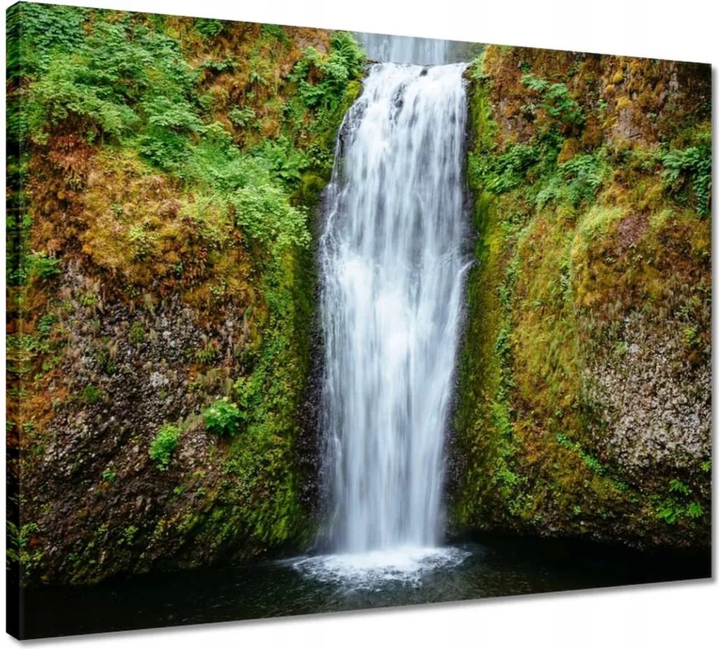 Vászonkép 50x40 Trópusi vízesés Hegyek