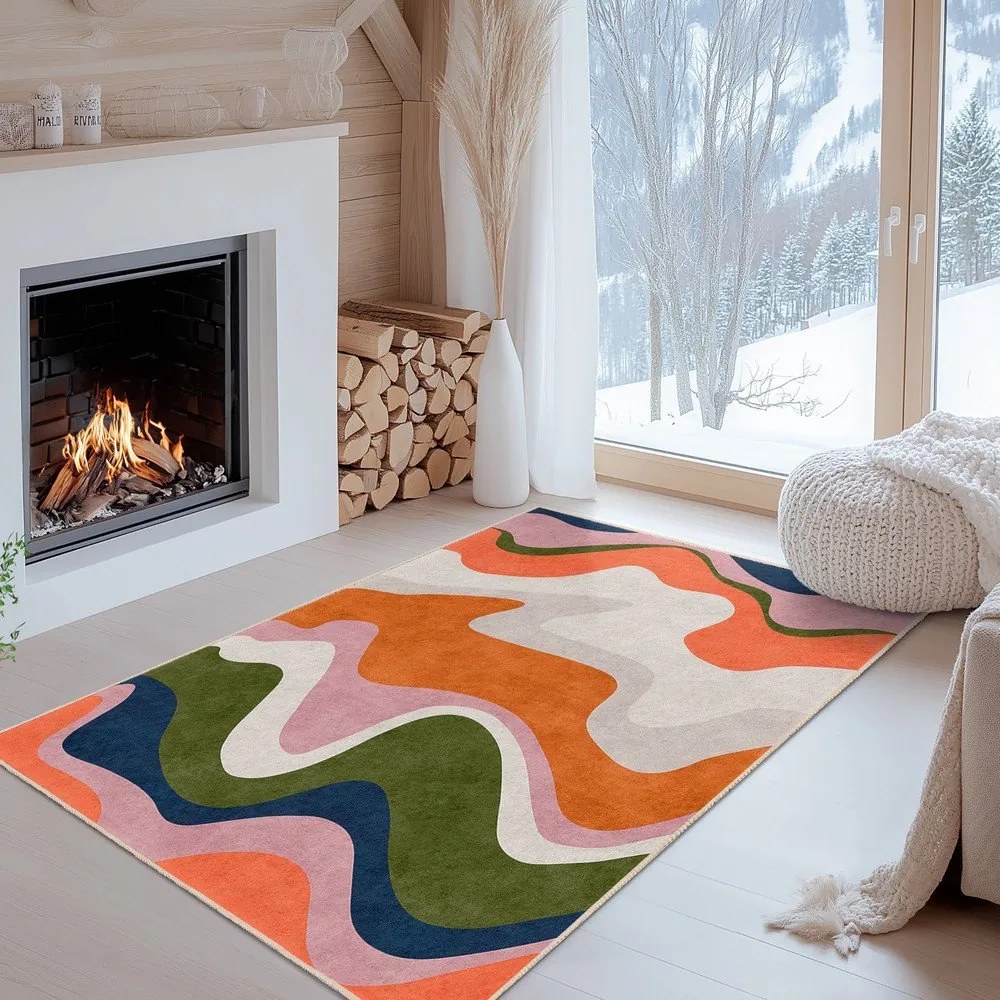 Narancssárga mosható szőnyeg 120x180 cm Squiggly Orange – Mila Home