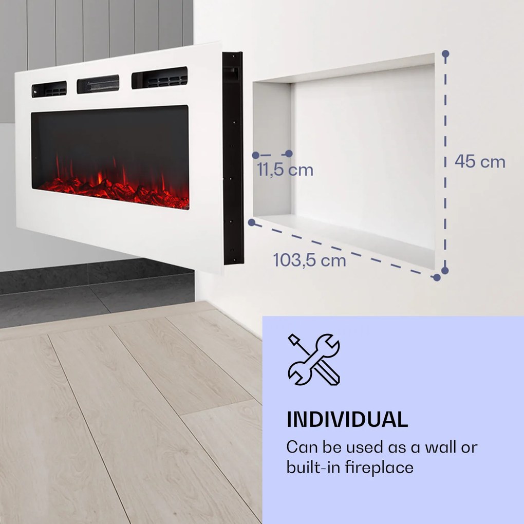 Galeras, elektromos fali és beépített kandalló, 1800 W, LED, 3 szín, időzítő