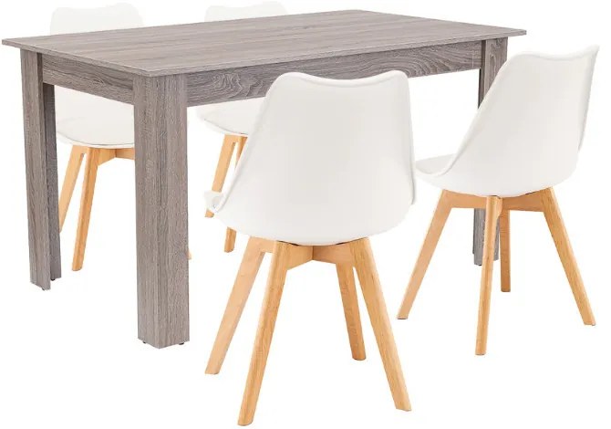 Zara 4+1 étkező garnitúra fehér-yorki tölgy