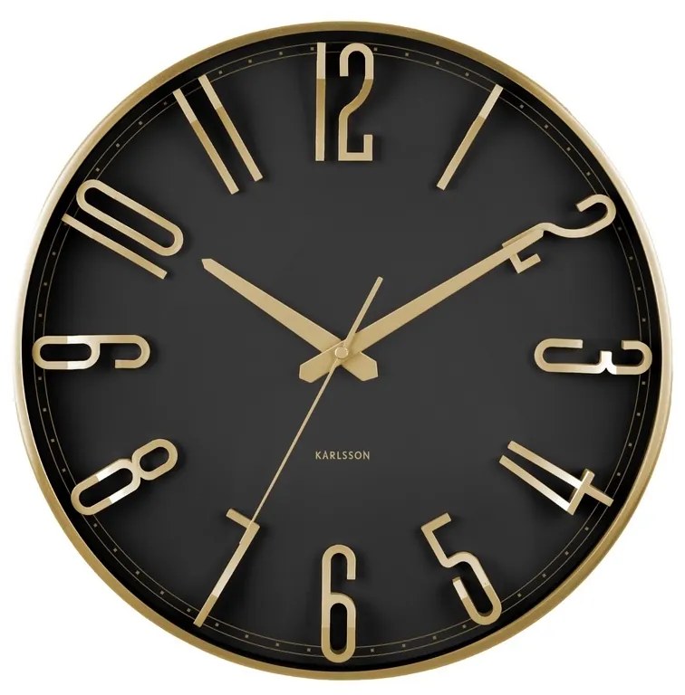 Karlsson 6016BK design falióra fekete, 35 cm átmérővel