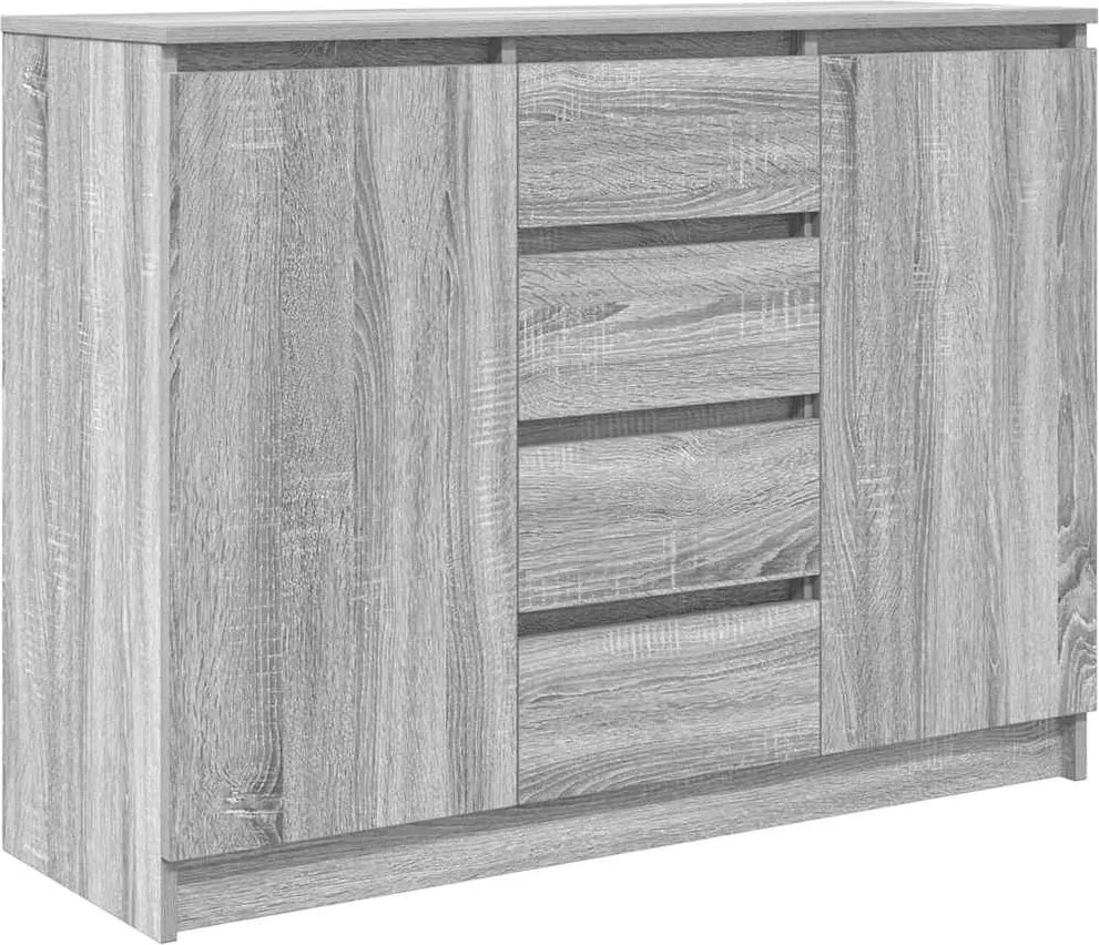 vidaXL szürke sonoma szerelt fa tálalószekrény fiókos 100,5x35x76 cm