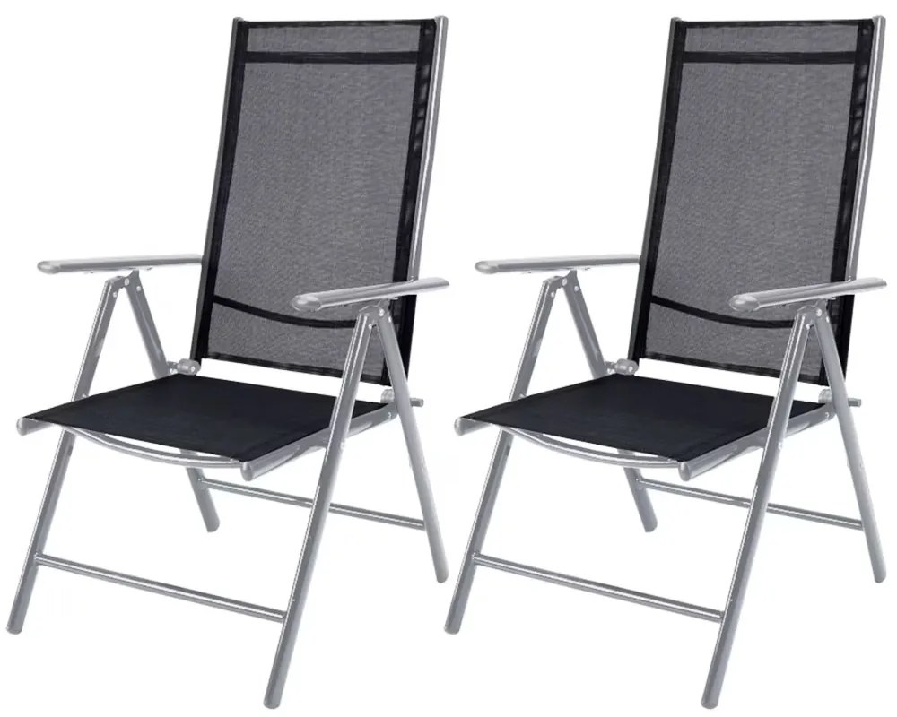 Deuba 2 darabos alumínium fotel szett - ezüst