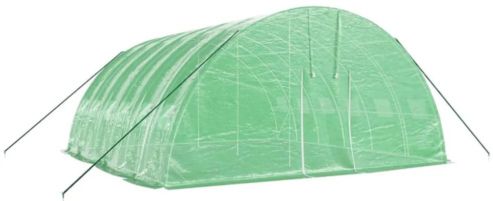 zöld acélvázas melegház 36 m² 6 x 6 x 2,85 m